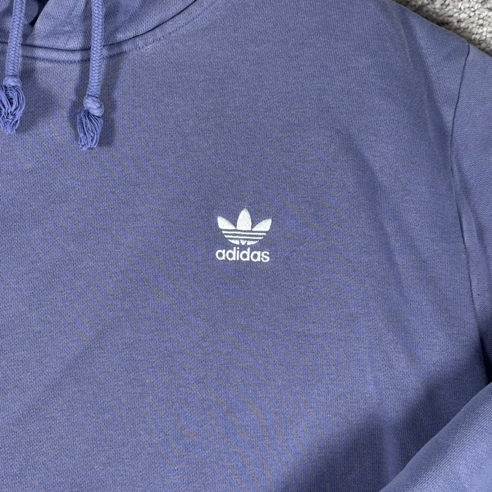 Adidas Trefoil Hoodie Pullover Lavender Fleece Logo Men's L (READ) - Picture 2 of 10